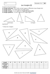 Triangles - Exercices corrigés - Géométrie : 4eme Primaire - PDF à imprimer