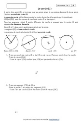 Cercle - Exercices corrigés - Géométrie : 5eme Primaire - PDF à imprimer