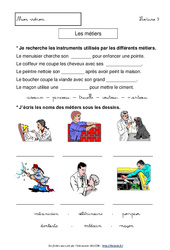 Métiers - Lecture compréhension - Français : 1ere, 2eme Primaire - PDF à imprimer