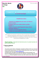 Conseil municipal - EMC - Séquence - Fiche de préparation : 3eme Primaire - PDF à imprimer