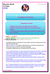 Séquence - Fiche de préparation Les règles en récréation - EMC - Séquence - Fiche de préparation : 1ere, 2eme Primaire - PDF à imprimer