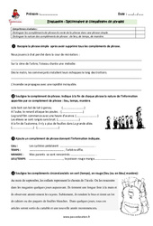 Compléments de phrase - Examen Evaluation - Bilan : 4eme Primaire - PDF à imprimer