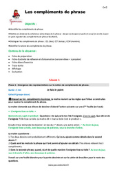 Séquence - Fiche de préparation Compléments de phrase - Séquence - Fiche de préparation : 5eme Primaire - PDF à imprimer