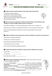 Attribut du sujet - Exercices  : 4eme Primaire - PDF à imprimer