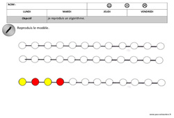 Algorithmes - Couleurs - Graphismes : 1ere, 2eme Maternelle - Cycle Fondamental - PDF à imprimer