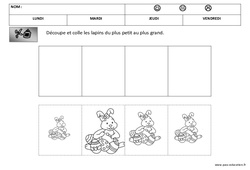 Plus petit au plus grand - Pâques : 2eme Maternelle - Cycle Fondamental - PDF à imprimer
