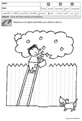 Horizontales - Verticales - Lignes - Graphisme : 3eme Maternelle - Cycle Fondamental - PDF à imprimer