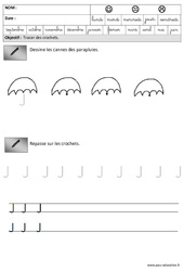 Crochets - Graphisme : 3eme Maternelle - Cycle Fondamental - PDF à imprimer