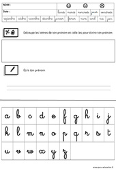 Ecrire son prénom en cursive - Ecriture : 3eme Maternelle - Cycle Fondamental - PDF à imprimer