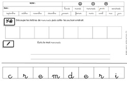 Mercredi - Jours de la semaine - Ecriture cursive : 3eme Maternelle - Cycle Fondamental - PDF à imprimer