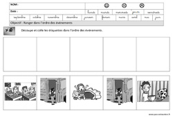 Journée - Images séquentielles - Temps : 3eme Maternelle - Cycle Fondamental - PDF à imprimer