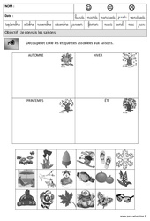 Saisons - Temps : 3eme Maternelle - Cycle Fondamental - PDF à imprimer