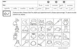 Associer des objets - Logique : 3eme Maternelle - Cycle Fondamental - PDF à imprimer