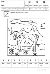 Coloriage - Magique - Codé - Logique : 3eme Maternelle - Cycle Fondamental - PDF à imprimer