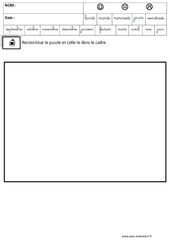 Cirque - Puzzle - Logique : 3eme Maternelle - Cycle Fondamental - PDF à imprimer