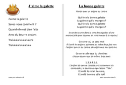 Galettes des rois - Chants - Comptines - Fiches  : 1ere, 2eme, 3eme Maternelle - Cycle Fondamental - PDF à imprimer