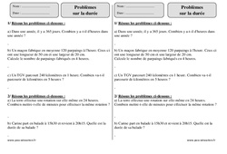 Durée - Problèmes - Exercices corrigés - Mathématiques : 3eme Primaire - PDF à imprimer