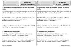 Trouver l’opération - Problèmes - Exercices corrigés - Mathématiques : 3eme Primaire - PDF à imprimer
