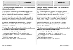 Problèmes - Calculs - Exercices corrigés - Mathématiques : 3eme Primaire - PDF à imprimer