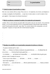 Ponctuation - Exercices corrigés : 4eme Primaire - PDF à imprimer