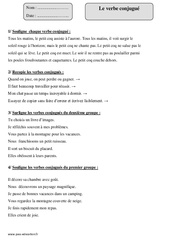 Verbe conjugué - Exercices corrigés - Grammaire : 4eme Primaire - PDF à imprimer