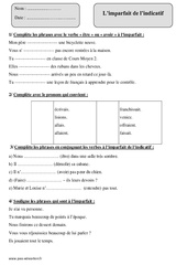 Imparfait - Exercices corrigés - Conjugaison : 4eme Primaire - PDF à imprimer
