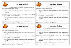 Mots dérivés - Cours, Leçon : 2eme Primaire - PDF gratuit à imprimer