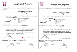 Angle droit - Equerre - Cours, Leçon : 2eme Primaire - PDF gratuit à imprimer