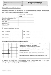 Proportionnalité - Pourcentages - Exercices corrigés - Organisation et gestion des données - Mathématiques : 5eme Primaire - PDF à imprimer