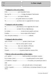 Futur simple - Exercices corrigés - Conjugaison - Français : 5eme Primaire - PDF à imprimer