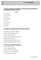 Verbe conjugué - Exercices corrigés - Grammaire - Français : 5eme Primaire - PDF à imprimer