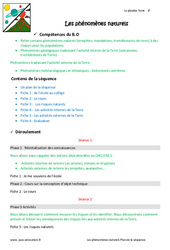 Phénomènes naturels - Séquence - Fiche de préparation : 6eme Primaire - PDF à imprimer