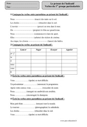 Verbes du 1er groupe ,particularités - Présent de l’indicatif - Exercices corrigés - Conjugaison : 5eme Primaire - PDF à imprimer