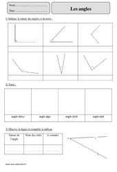 Angles - Exercices corrigés - Géométrie - Mathématiques : 5eme Primaire - PDF à imprimer