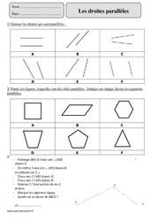 Droites parallèles - Exercices corrigés - Géométrie - Mathématiques : 5eme Primaire