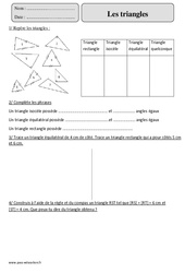 Triangles - Exercices corrigés - Géométrie - Mathématiques : 5eme Primaire - PDF à imprimer