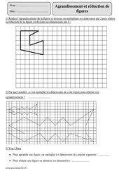 Agrandissement - Réduction de figure - Exercices corrigés - Géométrie - Mathématiques : 5eme Primaire