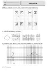 Symétrie - Exercices corrigés - Géométrie - Mathématiques : 5eme Primaire - PDF à imprimer