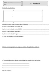 Périmètre - Exercices corrigés - Mesures et Grandeurs - Mathématiques : 5eme Primaire - PDF à imprimer