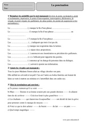 Ponctuation - Exercices corrigés - Grammaire - Français : 5eme Primaire - PDF à imprimer