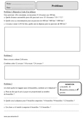 Situation de proportionnalité - Problèmes - Exercices corrigés - Mathématiques : 5eme Primaire - PDF à imprimer
