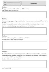 Périmètre - Problèmes - Mesures - Exercices corrigés - Mathématiques : 5eme Primaire - PDF à imprimer