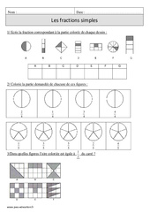 Fractions simples - Exercices corrigés - Numération - Mathématiques : 4eme Primaire - PDF à imprimer