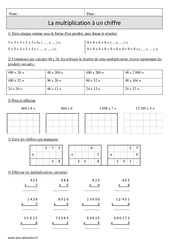 Multiplication à 1 chiffre + sens - Exercices corrigés - Calcul - Mathématiques : 4eme Primaire - PDF à imprimer
