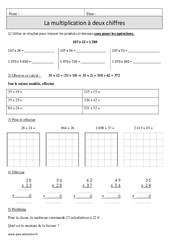 Multiplication à 2 chiffres - Exercices corrigés - Calcul - Mathématiques : 4eme Primaire - PDF à imprimer