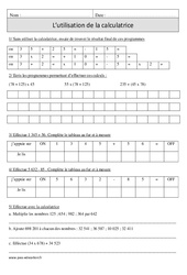 Utilisation de la calculatrice - Exercices corrigés - Calcul - Mathématiques : 4eme Primaire