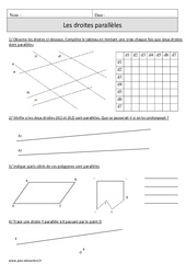 Droites parallèles - Exercices corrigés - Géométrie - Mathématiques : 4eme Primaire - PDF à imprimer