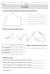 Angles - Exercices corrigés - Géométrie - Mathématiques : 4eme Primaire - PDF à imprimer