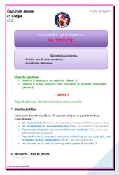Séquence - Fiche de préparation Handicap - Séquence - Fiche de préparation : 3eme Primaire - PDF à imprimer
