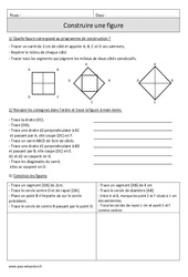 Construire une figure - Exercices corrigés - Géométrie - Mathématiques : 4eme Primaire - PDF à imprimer